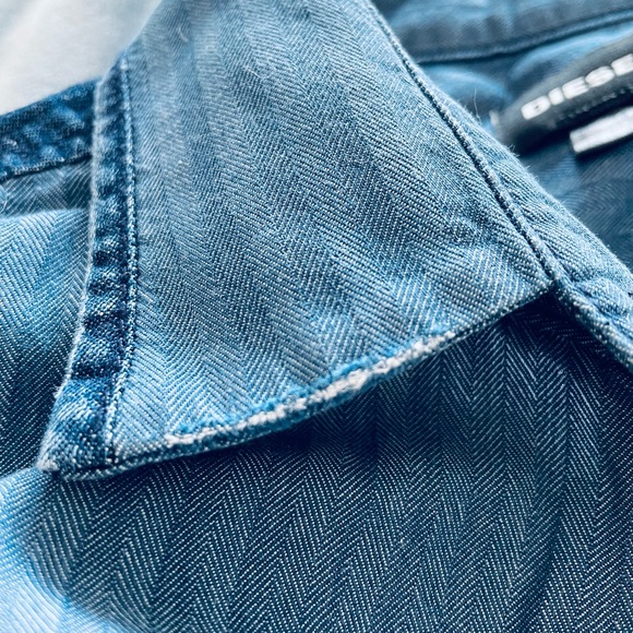 Men’s Diesel lightly distressed denim-look shirt size XL - Picture 6 of 9